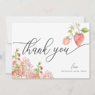 Strawberry | Summer Bridal Shower Thank You Card
