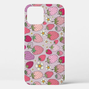 Strawberry Summer Seamless Pattern iPhone 12 Case