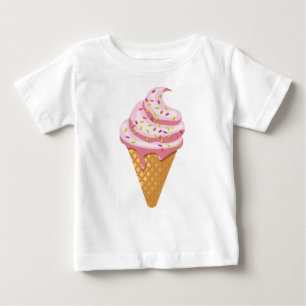 Strawberry sundae in waffle cone with topping baby T-Shirt