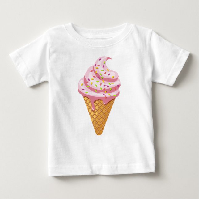 Strawberry sundae in waffle cone with topping baby T-Shirt (Front)