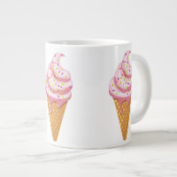 Strawberry sundae in waffle cone with topping coff
