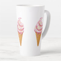 Strawberry sundae in waffle cone with topping