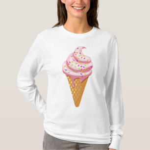 Strawberry sundae in waffle cone with topping T-Shirt