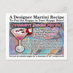 Strawberry Sundae Martini Recipe Postcard