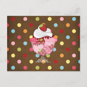 strawberry sundae postcard