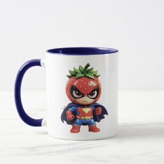 Strawberry Superhero Cute Cartoon Mug