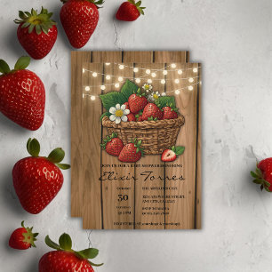 Strawberry Sweet Basket Baby Shower Invitation