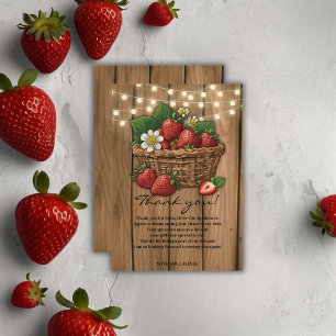Strawberry Sweet Basket Baby Shower Thank You Card