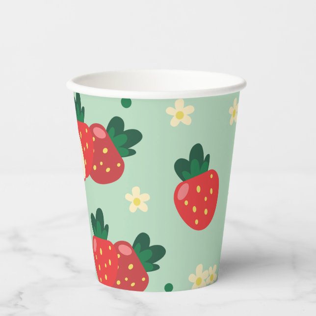 Strawberry Sweet Birthday Party Paper Cups (Front)