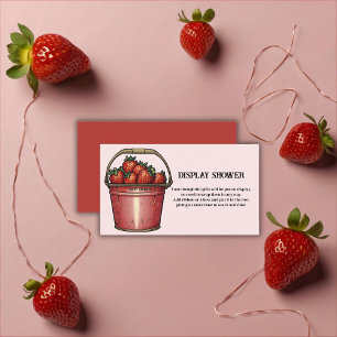 Strawberry Sweet Bucket Baby Shower Enclosure Card