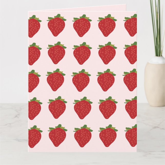 Strawberry Sweet Fruit Strawberries Greeting Card (Front)