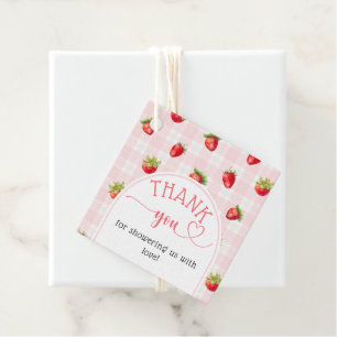 Strawberry Sweet Rustic diaper Baby Girl Shower Favour Tags