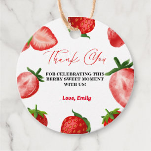 Strawberry Sweet Thank You Birthday Berry Sweet Favour Tags