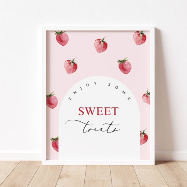 Strawberry sweet treats birthday party poster (Creator Uploaded)