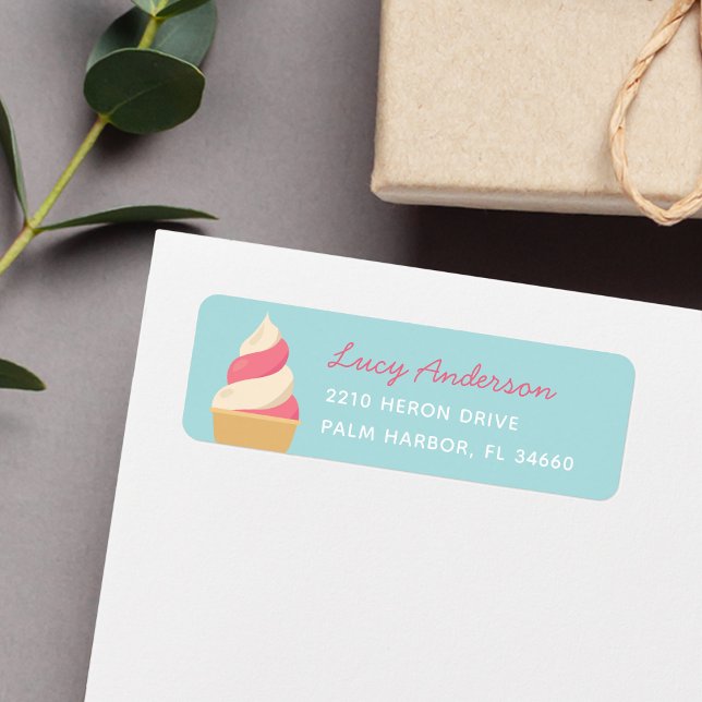 Strawberry Swirl Ice Cream Return Address (Creator Uploaded)