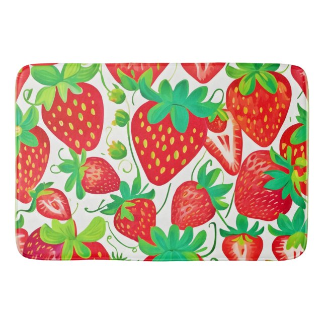 Strawberry Swirl Pattern Bath Mat (Front)