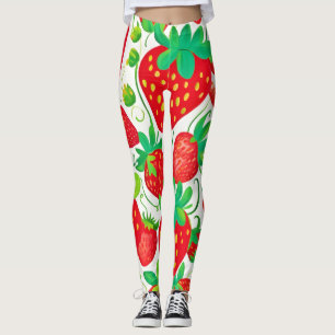 Strawberry Swirl Pattern Leggings
