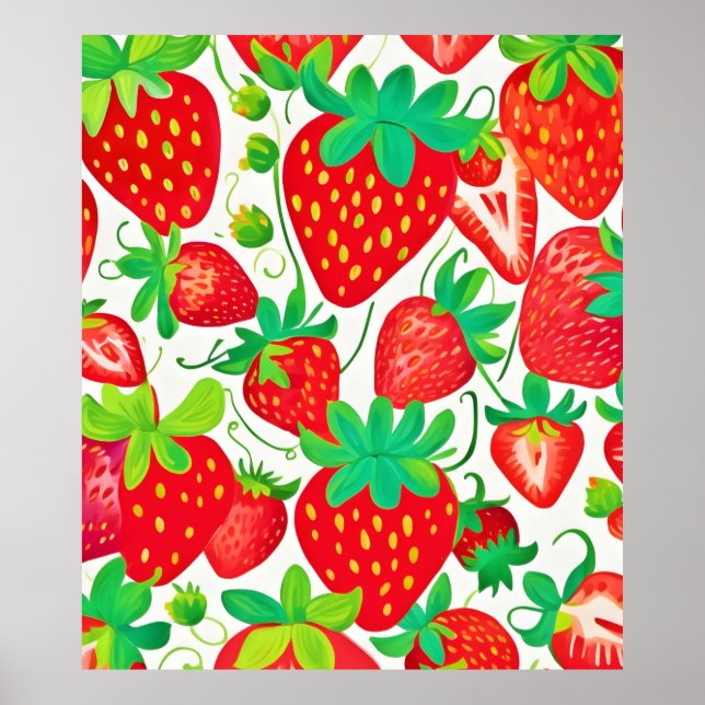 Strawberry Swirl Pattern Poster (Front)