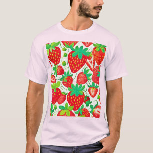 Strawberry Swirl Pattern T-Shirt