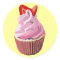 Strawberry swirl round sticker