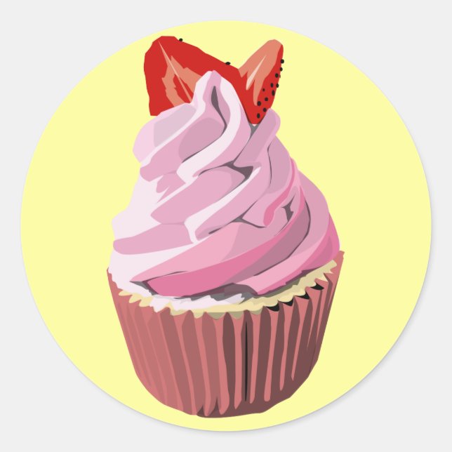 Strawberry swirl round sticker (Front)