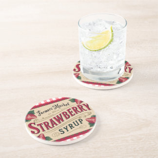 Strawberry syrup coaster