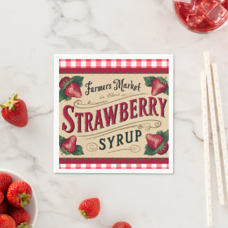 Strawberry syrup napkin