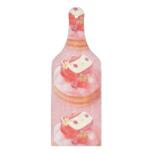 Strawberry Tart Illustration Cutting Board