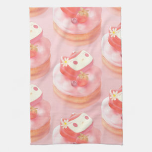 Strawberry Tart Illustration Tea Towel