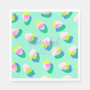 Strawberry Teal Napkin
