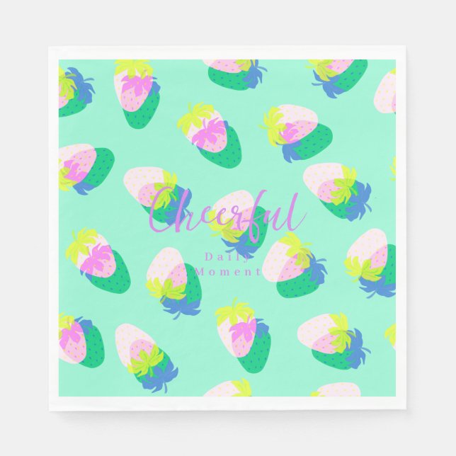 Strawberry Teal Napkin (Front)