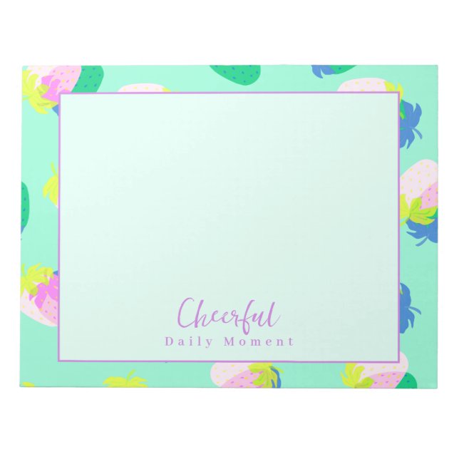 Strawberry Teal Notepad (Front)