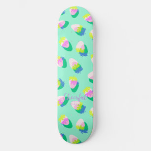 Strawberry Teal Skateboard