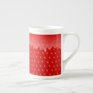 Strawberry Textured Background Liquid Fruit Jam    Bone China Mug