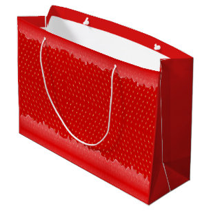 Strawberry Textured Background Liquid Fruit Jam Large Gift Bag