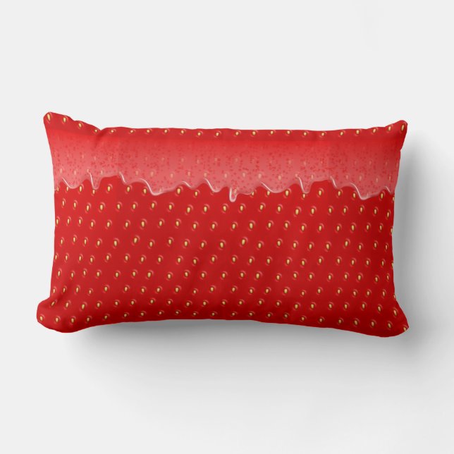 Strawberry Textured Background Liquid Fruit Jam    Lumbar Cushion (Front)