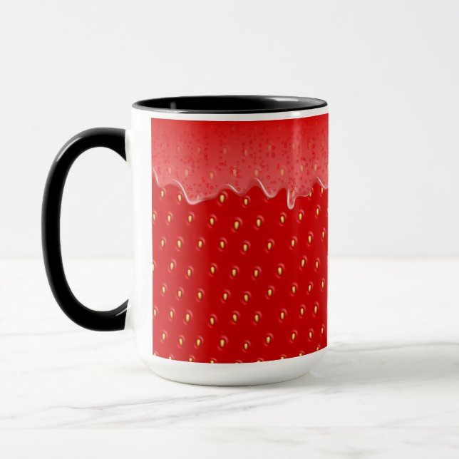 Strawberry Textured Background Liquid Fruit Jam   Mug (Left)