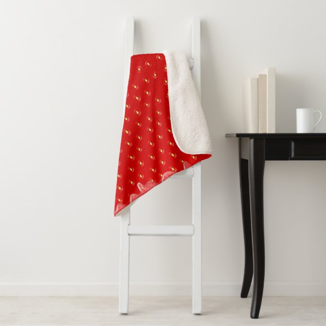 Strawberry Textured Background Liquid Fruit Jam    Sherpa Blanket (In Situ)