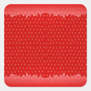Strawberry Textured Background Liquid Fruit Jam Square Sticker
