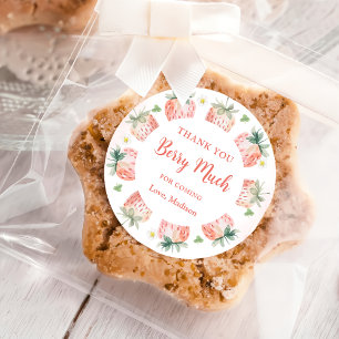 Strawberry Thank you Berry Much Classic Round Sticker