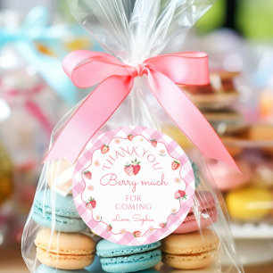 Strawberry Thank You Berry Much for Coming Classic Round Sticker