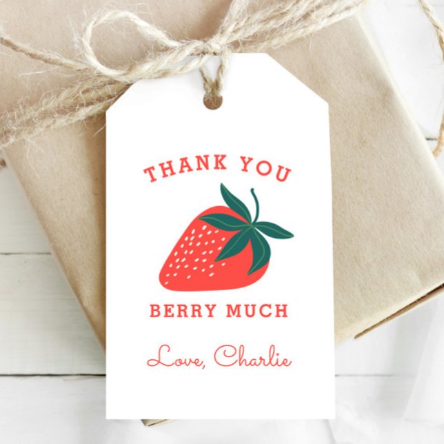 Strawberry Thank You Berry Much Gift Tag (Creator Uploaded)