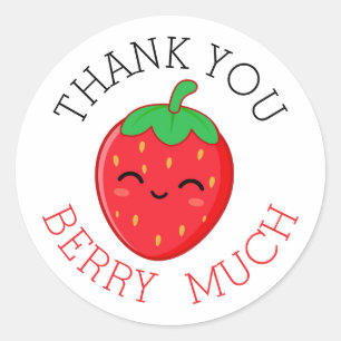 Strawberry Thank You Berry Much Stickers