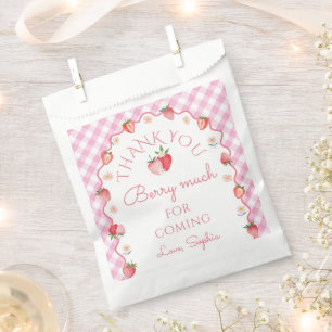 Strawberry Thank You Berry Much Thank You Card Favour Bags