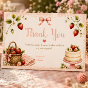 Strawberry Thank You Card – A Berry Sweet Birthday