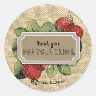 Strawberry Thank You Catering Classic Round Sticker