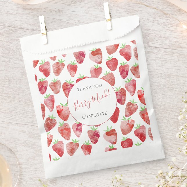 Strawberry Thank You Favour Bags (Creator Uploaded)