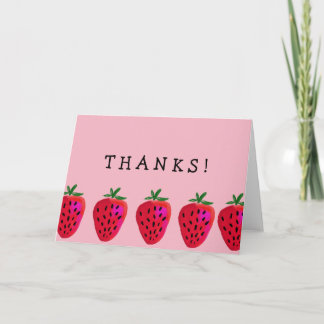 Strawberry Thank You Folded Note Cards