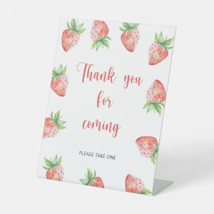 Strawberry \ Thank you for coming Pedestal Sign