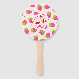 Strawberry Thank You Hand Fan